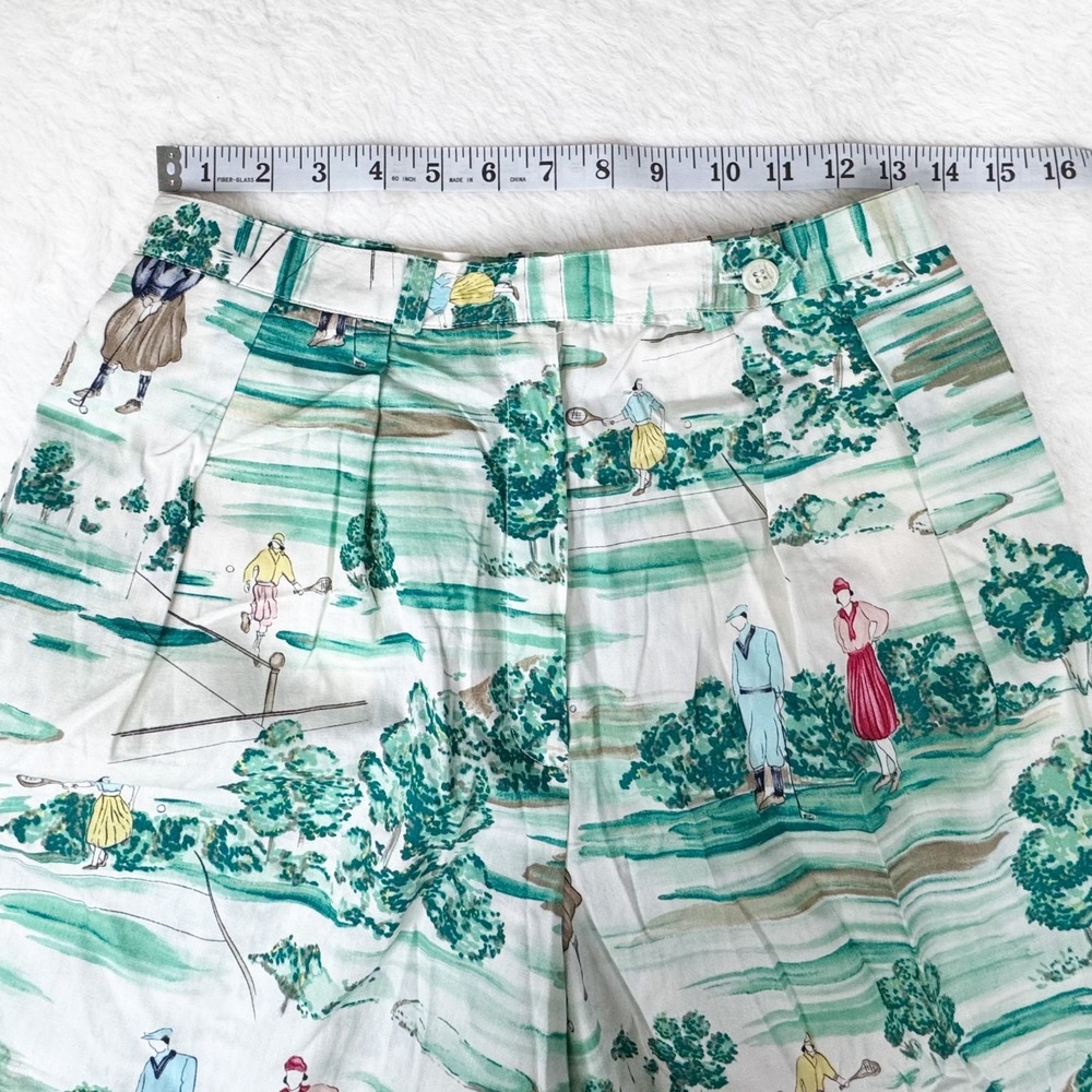 Vtg Tail Colorful Floral Pleated Tennis Golf High Waist Shorts Pockets Sz 10 - Picture 7 of 11